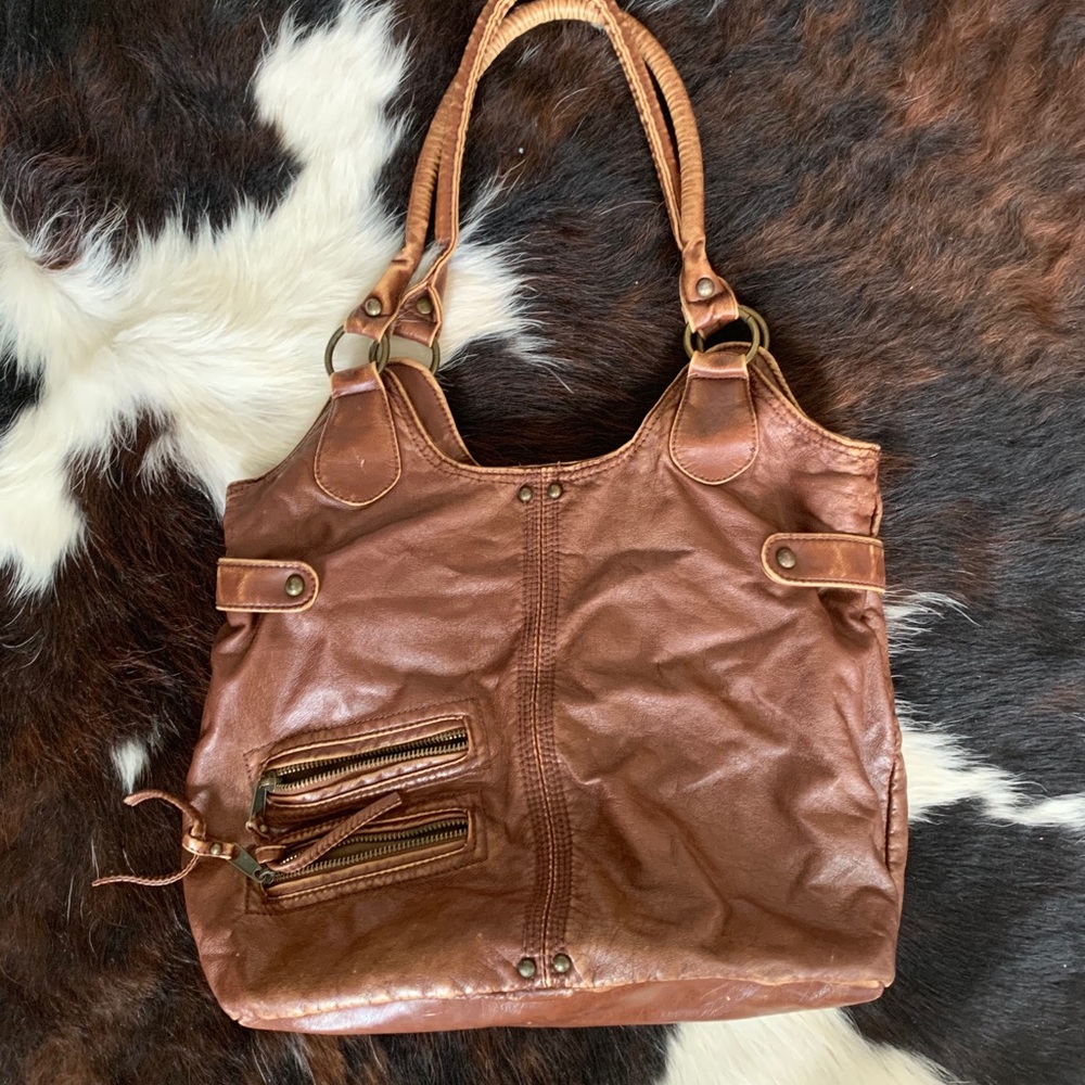 Brown leather bag